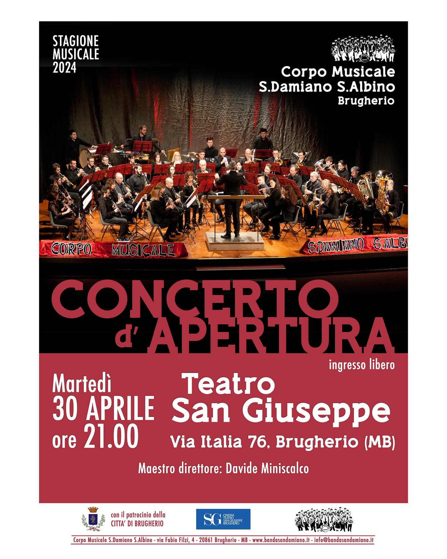 Immagine Concerto di Apertura della stagione musicale del Corpo Musicale San Damiano Sant’Albino