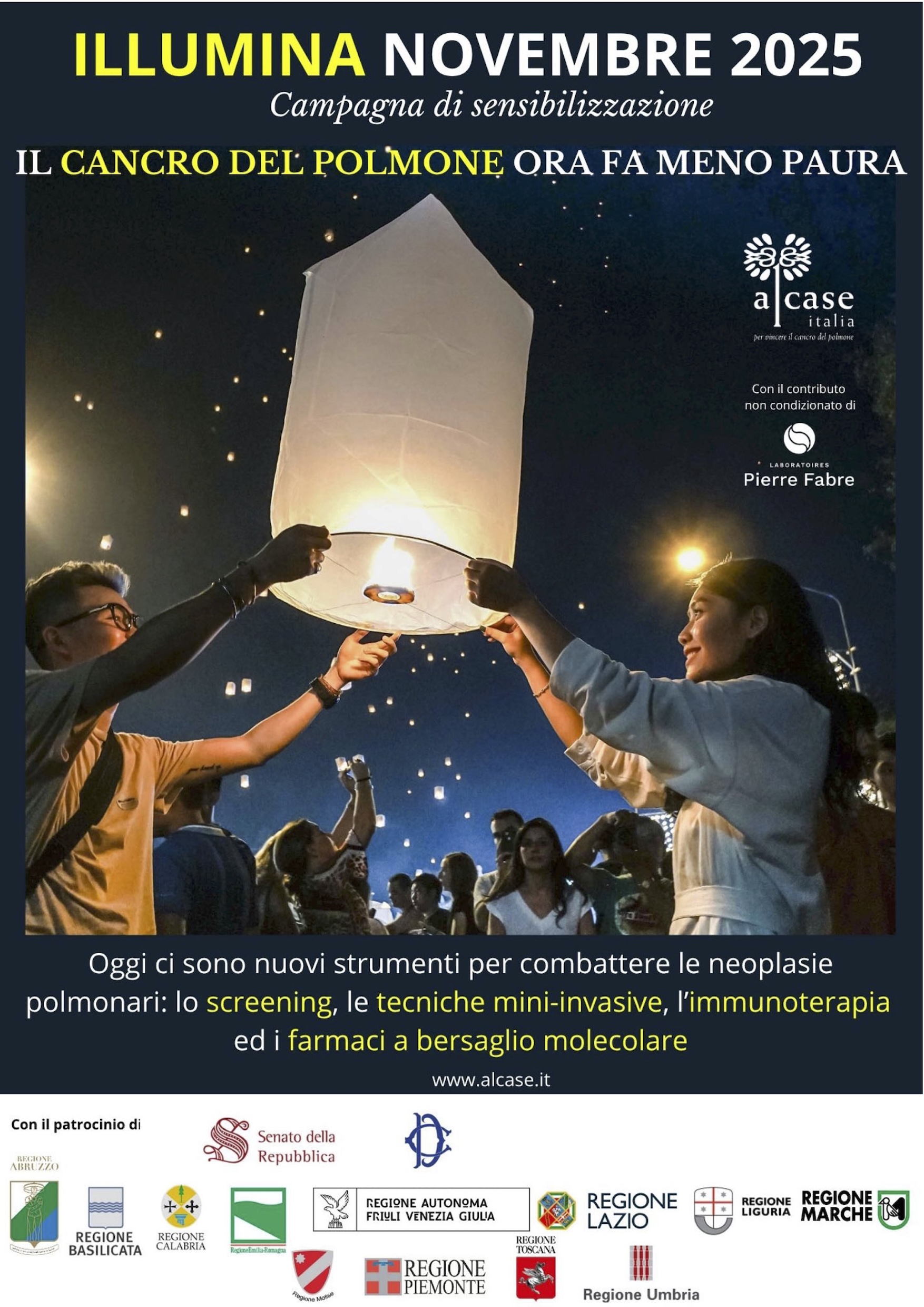 Immagine “Illumina Novembre”: la campagna di ALCASE per sensibilizzare sul cancro al polmone
