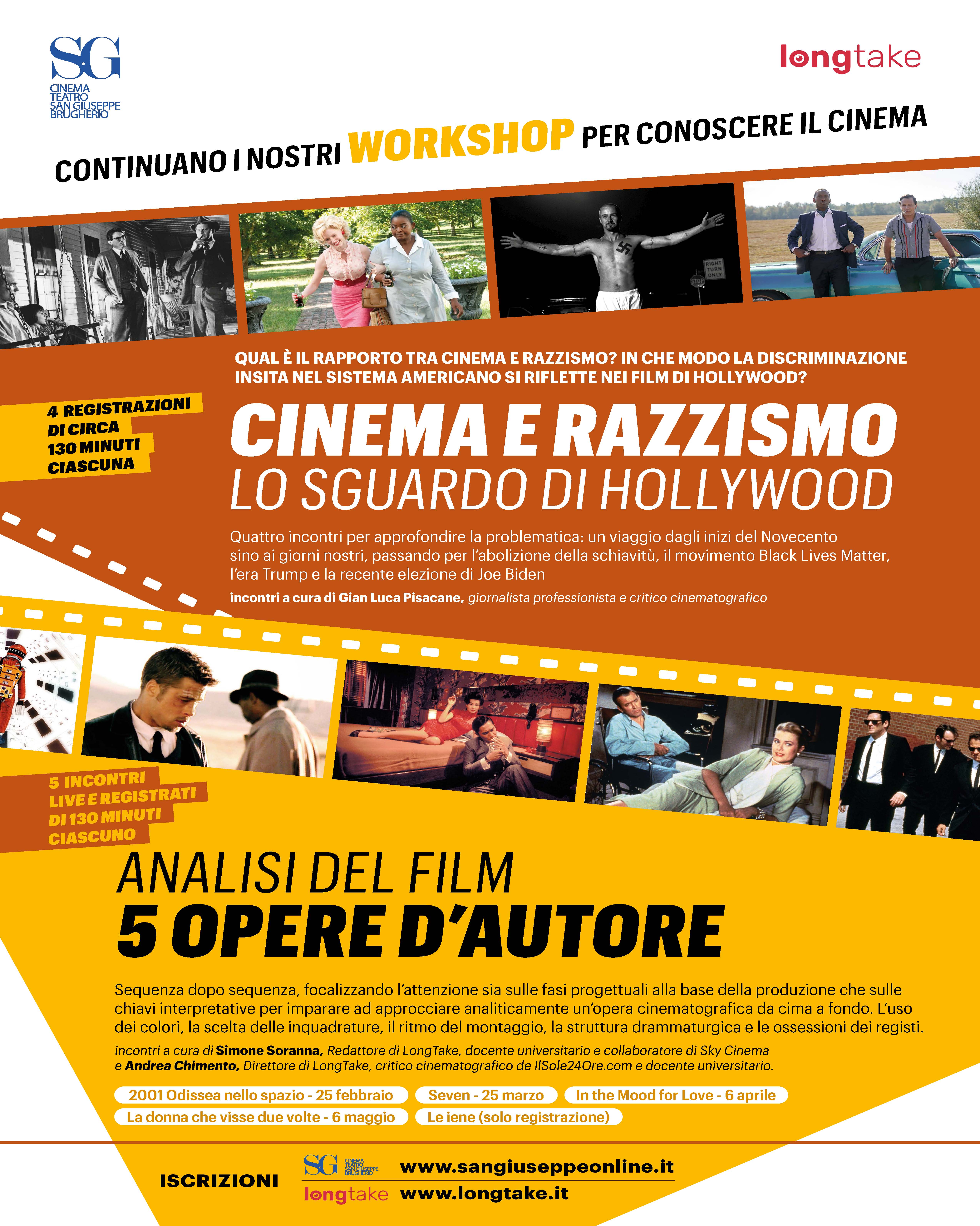immagine Proseguono i workshop live streaming sul cinema a cura di LongTake: “Cinema e razzismo: lo sguardo di Hollywood” e “Analisi del film: cinque opere d'autore”