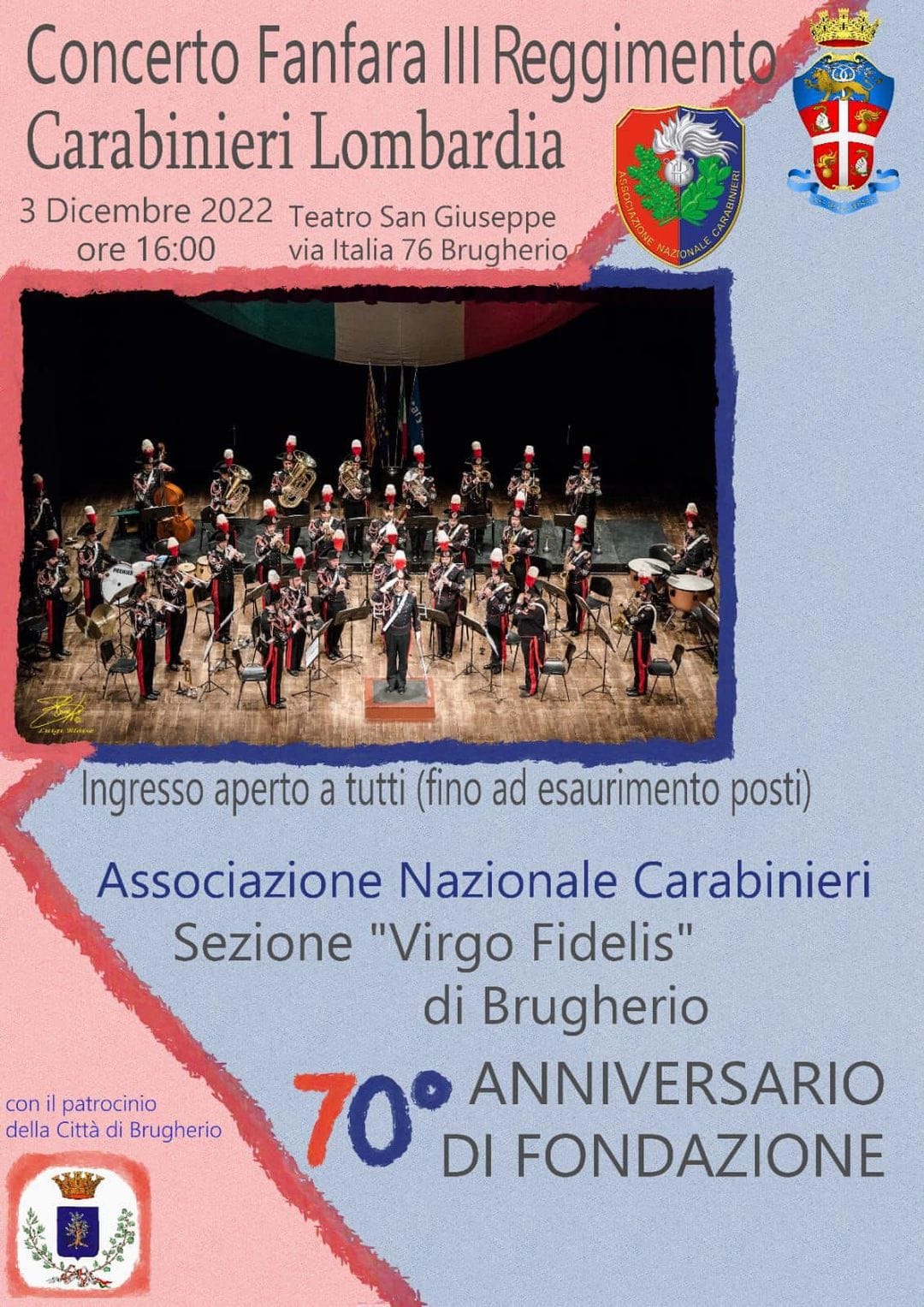 Immagine Concerto della Fanfara del III Reggimento Carabinieri Lombardia