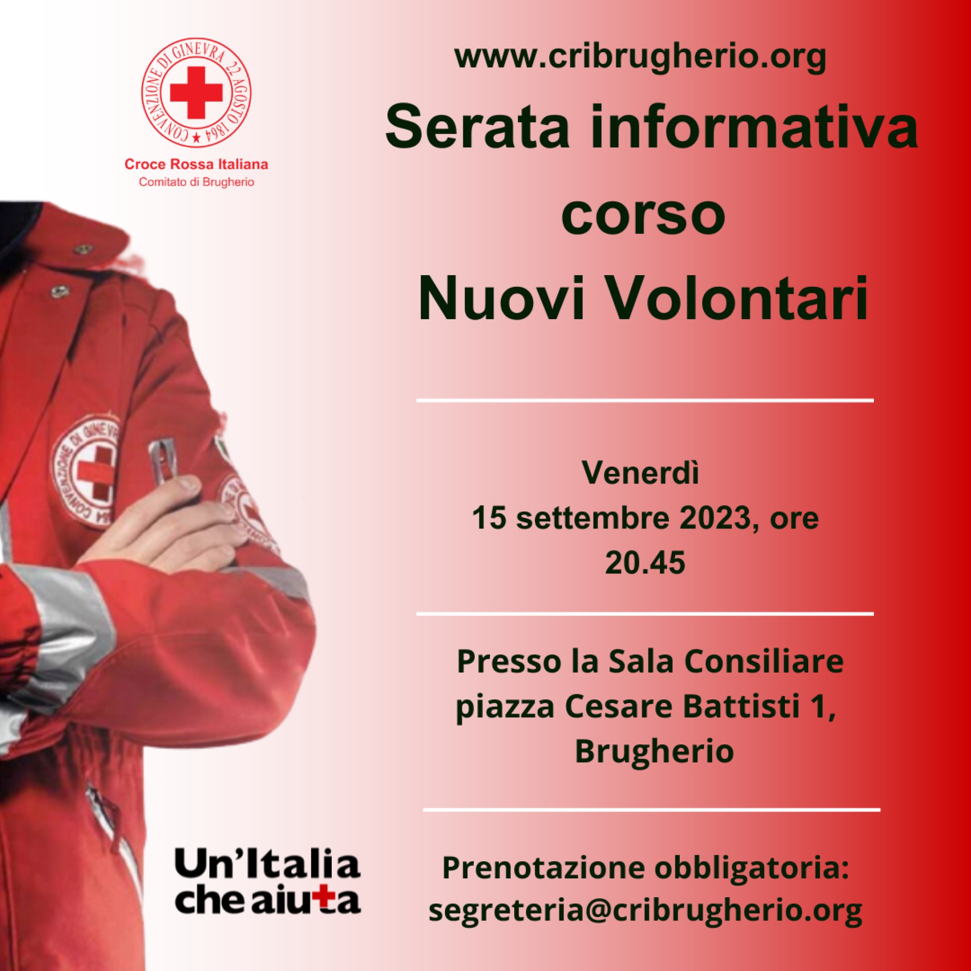 immagine La Croce Rossa di Brugherio organizza una serata di presentazione del corso  per nuovi volontari