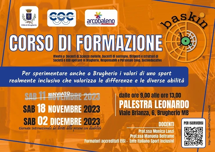 immagine Corso di formazione di Baskin alla palestra Leonardo, modificati i giorni del corso