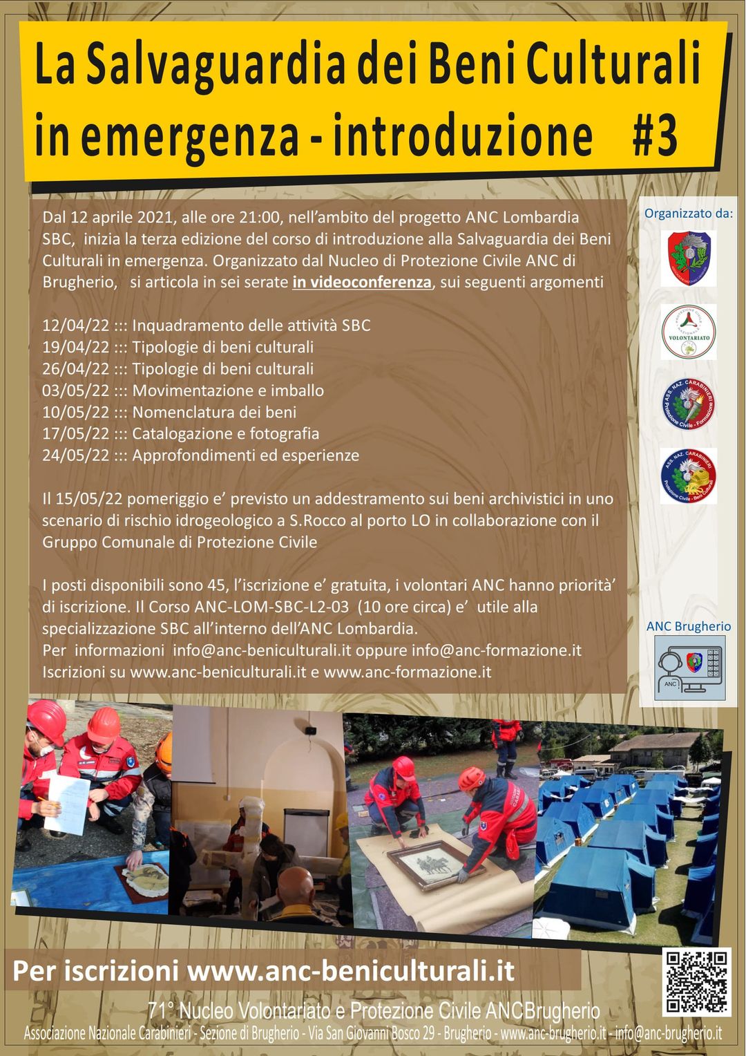 immagine Al via la 3° edizione del corso di introduzione “La salvaguardia dei beni culturali in emergenza”.
